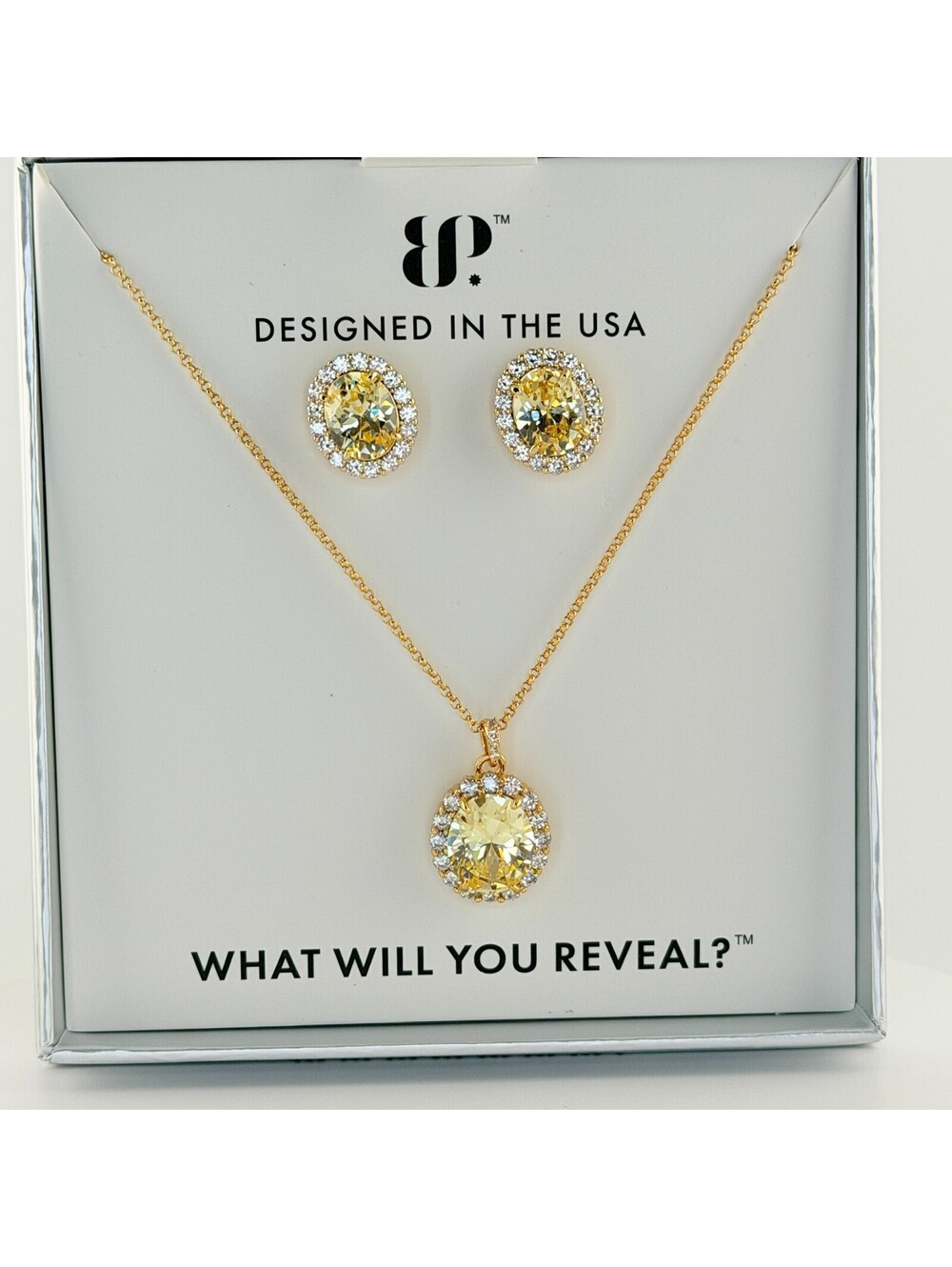 Bomb Party “The 2424 Set” Gem Society Lemon CZ on Yellow Gold